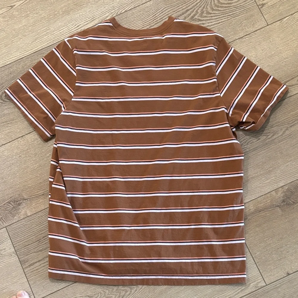 Nike brown crewneck T-shirt with stripes. Men's XXL. Like new condition. Sharp! - Picture 4 of 6
